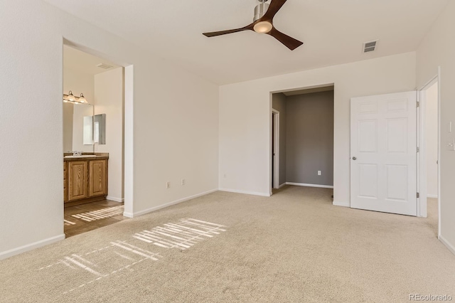 3491 Cascina Pl Unit D, Highlands Ranch, CO 80126 - unfurnished bedroom featuring carpet, ensuite bathroom, and ceiling fan
