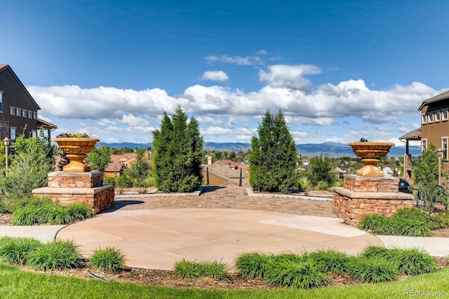 3491 Cascina Pl Unit D, Highlands Ranch, CO 80126 - view of patio with a mountain view