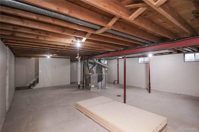 1409 S Moline St, Aurora, CO 80012 - basement with stairs and heating unit