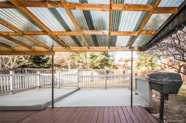1409 S Moline St, Aurora, CO 80012 - wooden terrace with a fenced backyard and grilling area