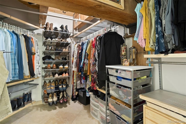 view of walk in closet