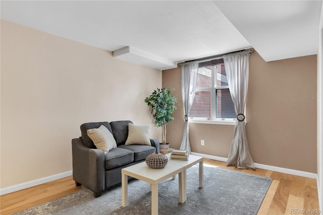 5955 E 10th Ave Unit 201, Denver, CO 80220 - living room with baseboards and wood finished floors