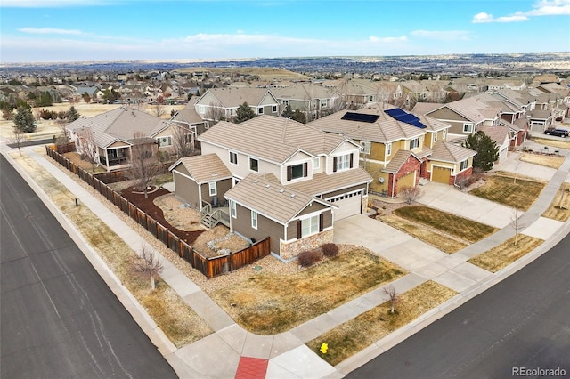 drone / aerial view with a residential view