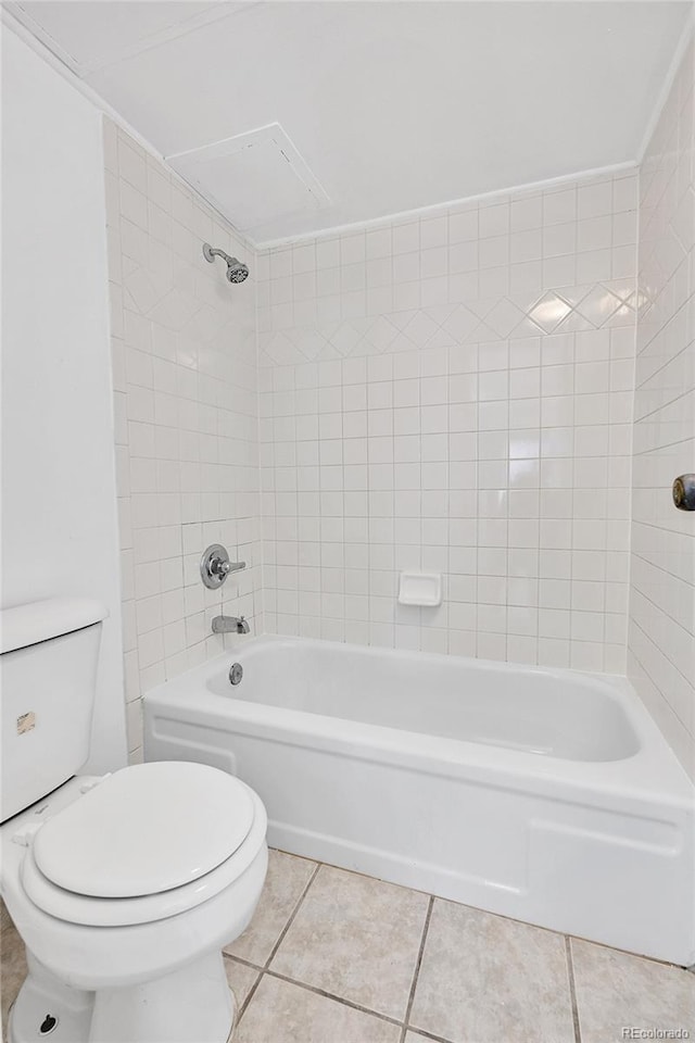 9700 E Iliff Ave Unit D44, Denver, CO 80231 - bathroom with tile patterned floors, toilet, and shower / bathtub combination