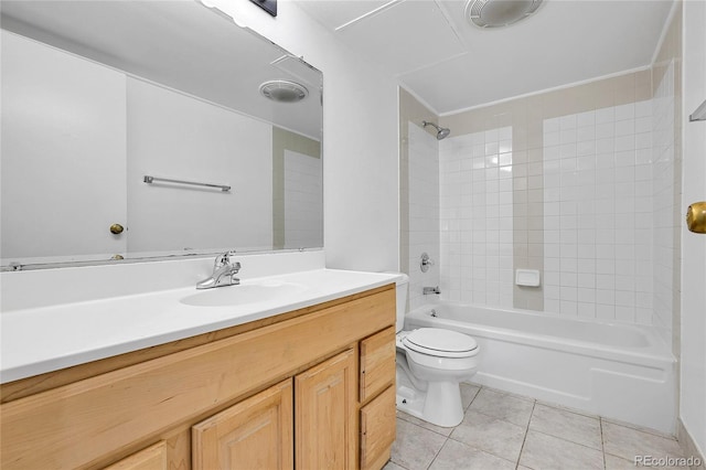 9700 E Iliff Ave Unit D44, Denver, CO 80231 - bathroom with tile patterned flooring, vanity, toilet, and shower / bathtub combination