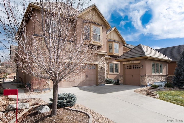 view of front of home with a garage