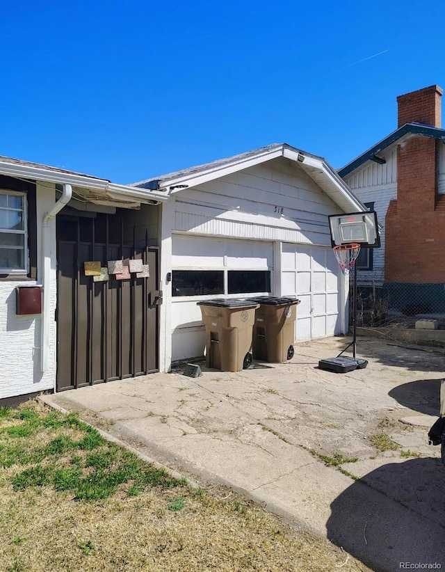 view of garage