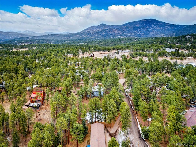 bird's eye view featuring a mountain view