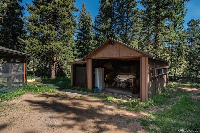 view of garage