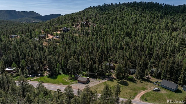 drone / aerial view with a mountain view