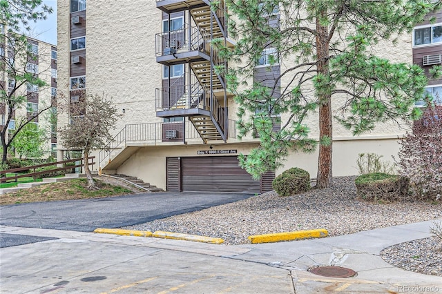 view of building exterior with a garage