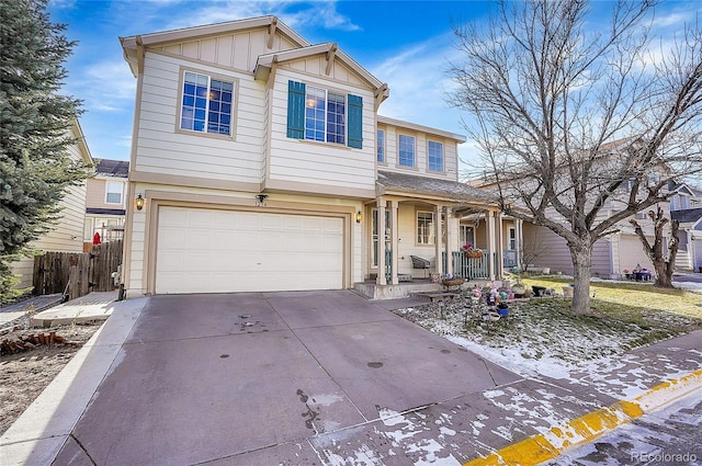 view of front of property featuring a garage