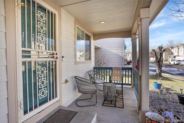 exterior space featuring covered porch