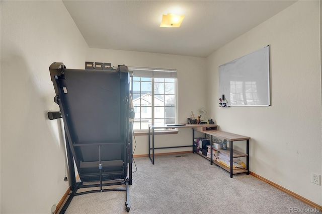 interior space featuring carpet flooring