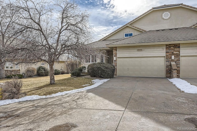 view of front of home featuring a garage