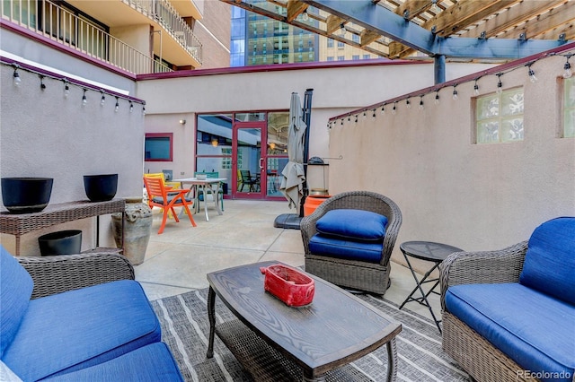 view of patio with a pergola