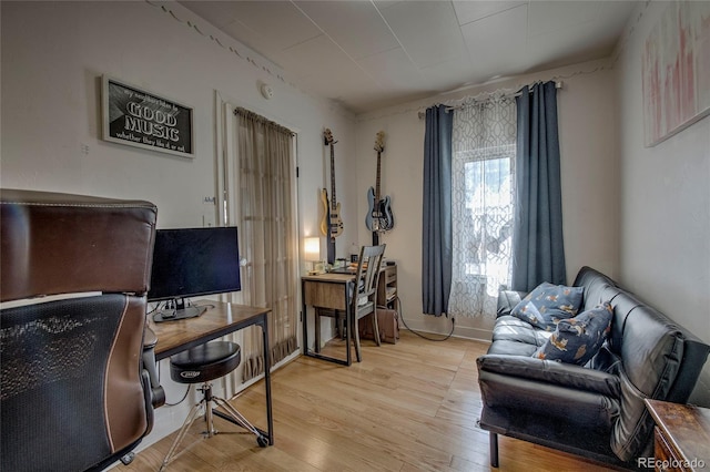 sitting room featuring light wood-type flooring