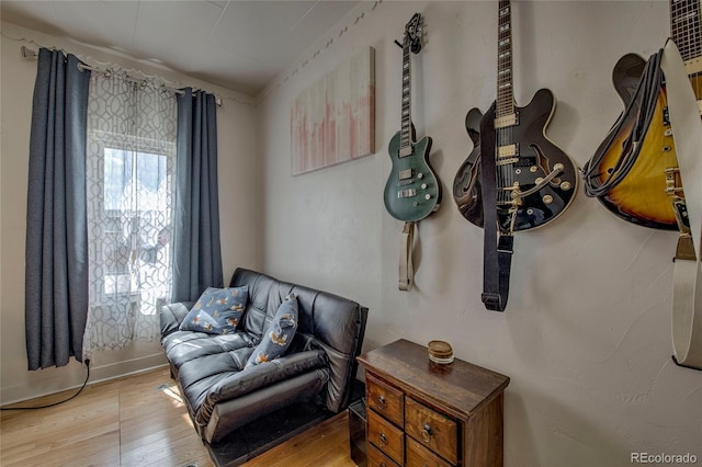 sitting room featuring hardwood / wood-style flooring