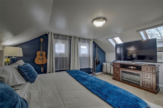 306 Elm St, Leadville, CO 80461 - bedroom featuring vaulted ceiling, multiple windows, carpet, and baseboards
