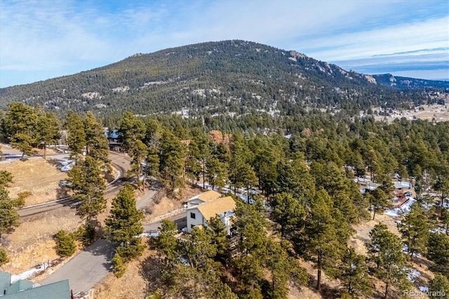 9189 Fallen Rock Rd, Conifer, CO 80433 - drone / aerial view of mountains and a heavily wooded area