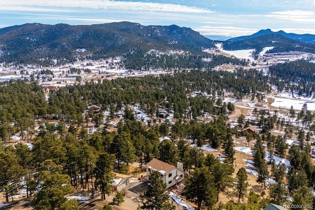 9189 Fallen Rock Rd, Conifer, CO 80433 - aerial view of property's location with a mountainous background