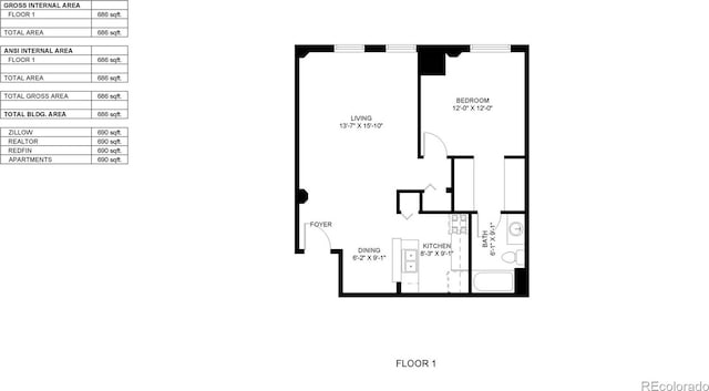 444 17th St Unit 301, Denver, CO 80202 - property floor plan