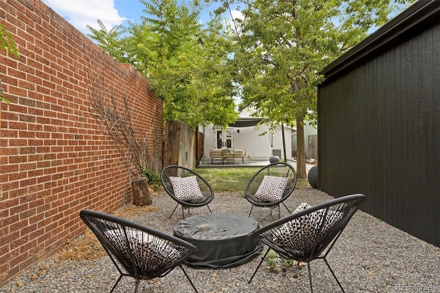 view of patio featuring a fenced backyard