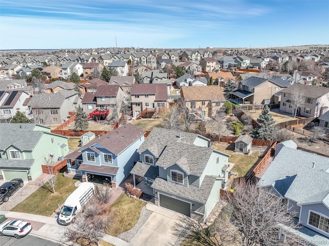 bird's eye view with a residential view