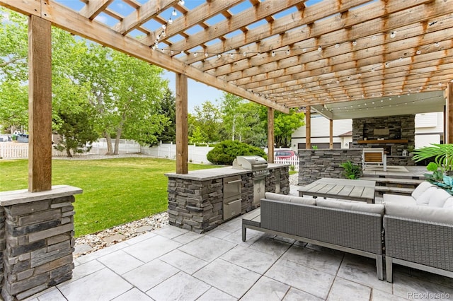 1311 Fletcher Dr, Erie, CO 80516 - view of patio / terrace with an outdoor living space and a pergola