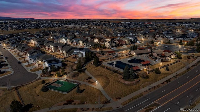 drone / aerial view with a residential view