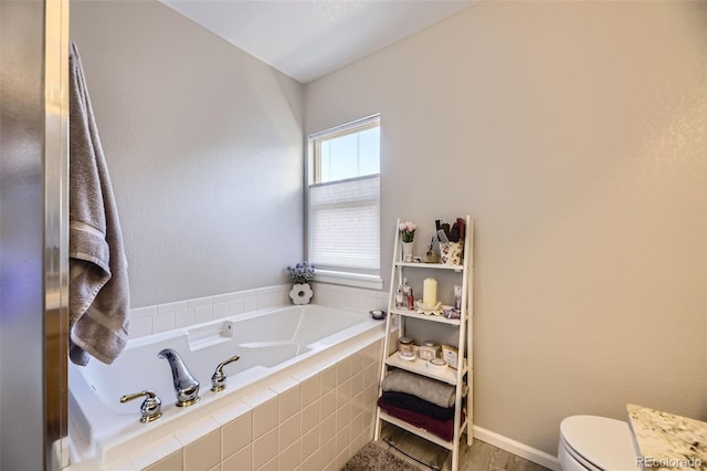 4708 Rock Pipit Ct, Highlands Ranch, CO 80126 - full bath with a bath, toilet, and wood finished floors