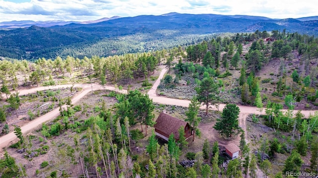 aerial view featuring a mountain view