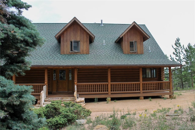 view of front of property with a porch