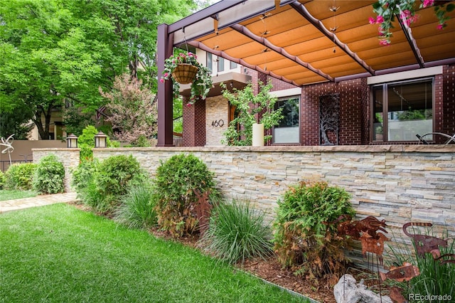 460 N Garfield St, Denver, CO 80206 - view of grassy yard featuring a pergola