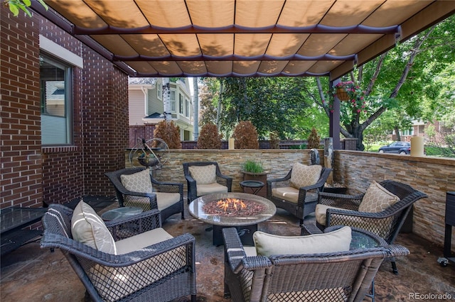 460 N Garfield St, Denver, CO 80206 - view of patio with outdoor lounge area and a pergola