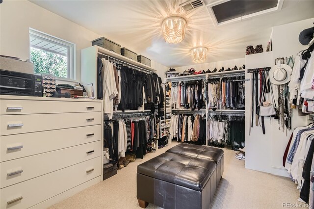 460 N Garfield St, Denver, CO 80206 - spacious closet featuring carpet and a chandelier