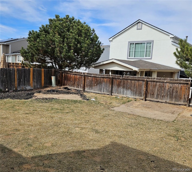 view of yard featuring fence private yard