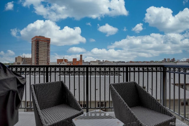 balcony with area for grilling