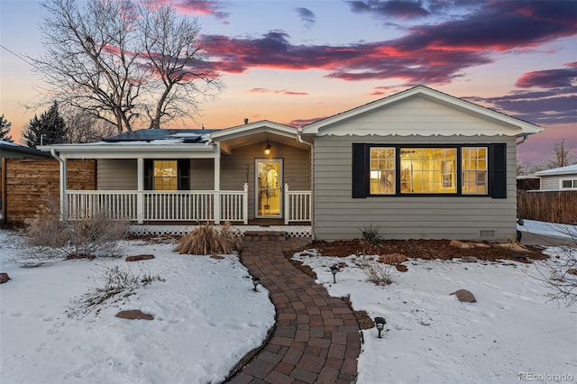 view of front of house featuring covered porch