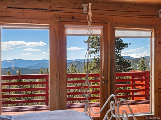 451 Harris Dr, Idaho Springs, CO 80452 - doorway with a mountain view and healthy amount of natural light