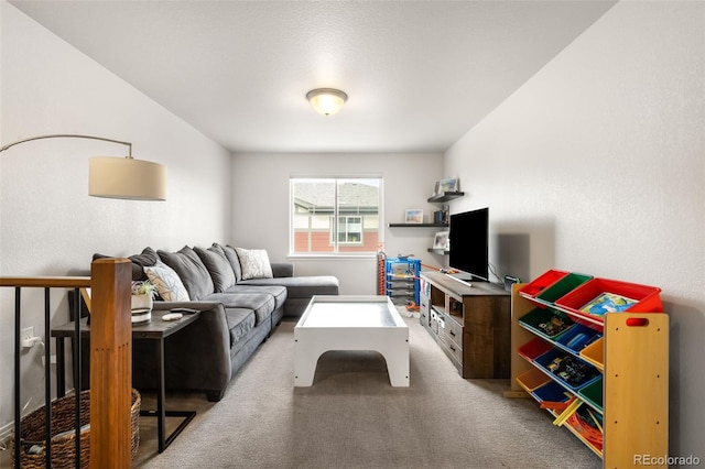 view of carpeted living area