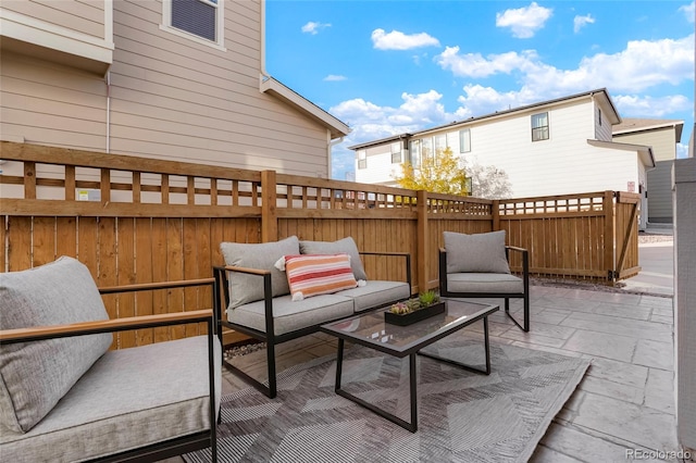 view of patio / terrace with an outdoor living space