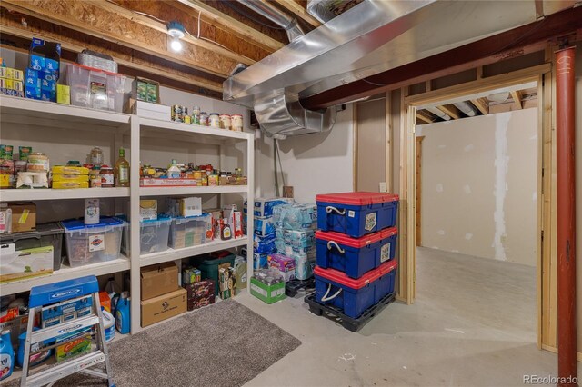view of storage area
