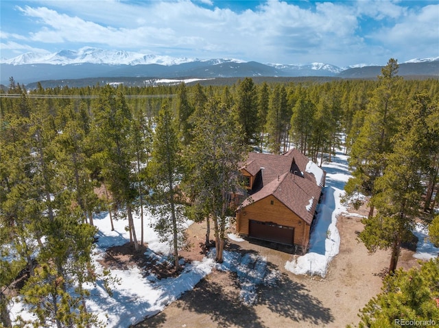 aerial view featuring a mountain view