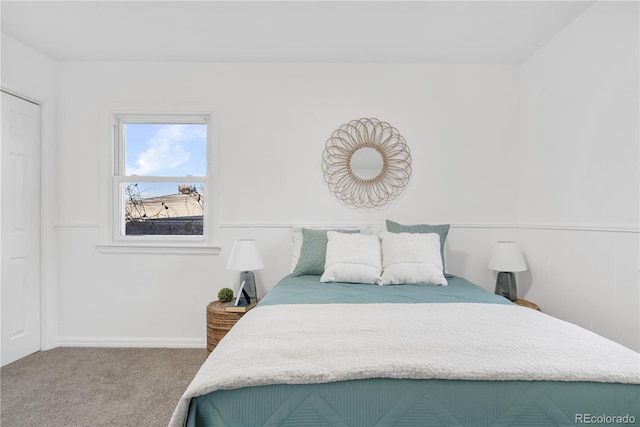 bedroom with carpet floors