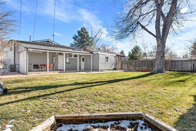 exterior space featuring cooling unit and a patio