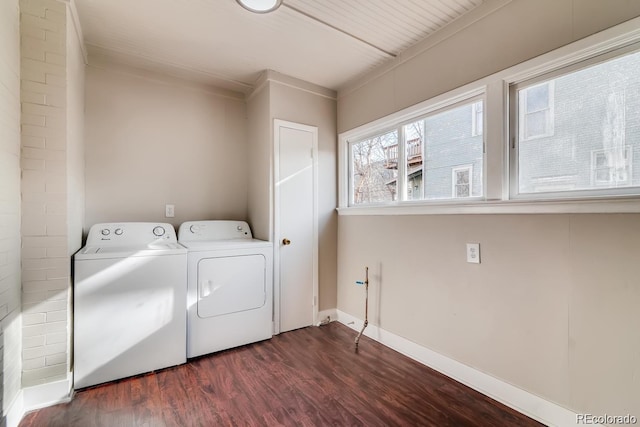 1602 11th Ave, Greeley, CO 80631 - laundry room featuring independent washer and dryer and dark wood-style floors