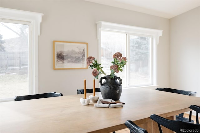 view of dining room