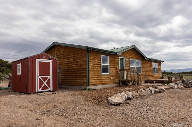3130 Elk Park Rd, San Luis, CO 81152 - view of front of home with crawl space and log veneer siding