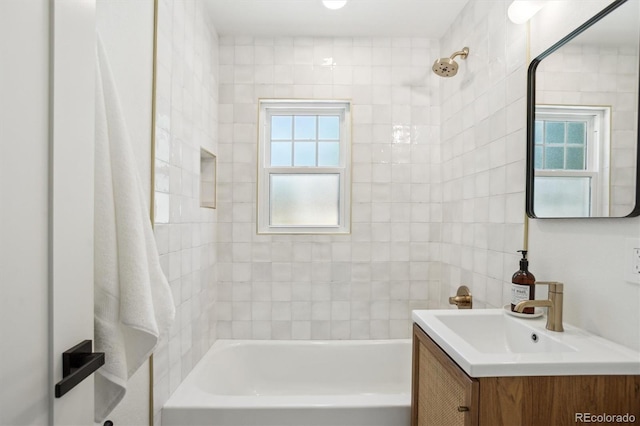 4465 N Umatilla St, Denver, CO 80211 - full bathroom with vanity, healthy amount of natural light, and tub / shower combination